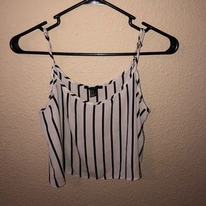 Striped spaghetti strap crop top